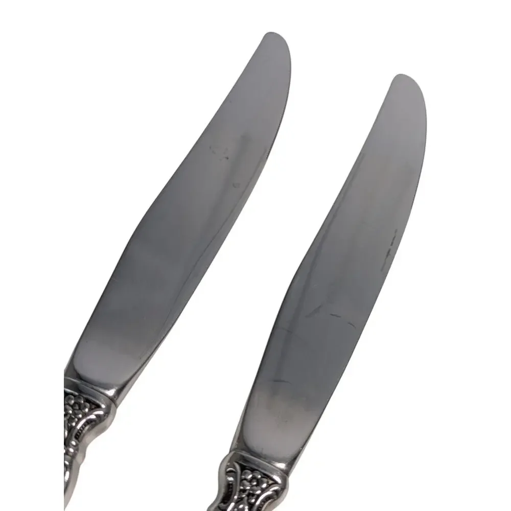 Oneida Michelangelo Cube Stainless Set of 5 Dinner Knives Ornate 9